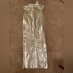 Silver Fitted Denim Dress